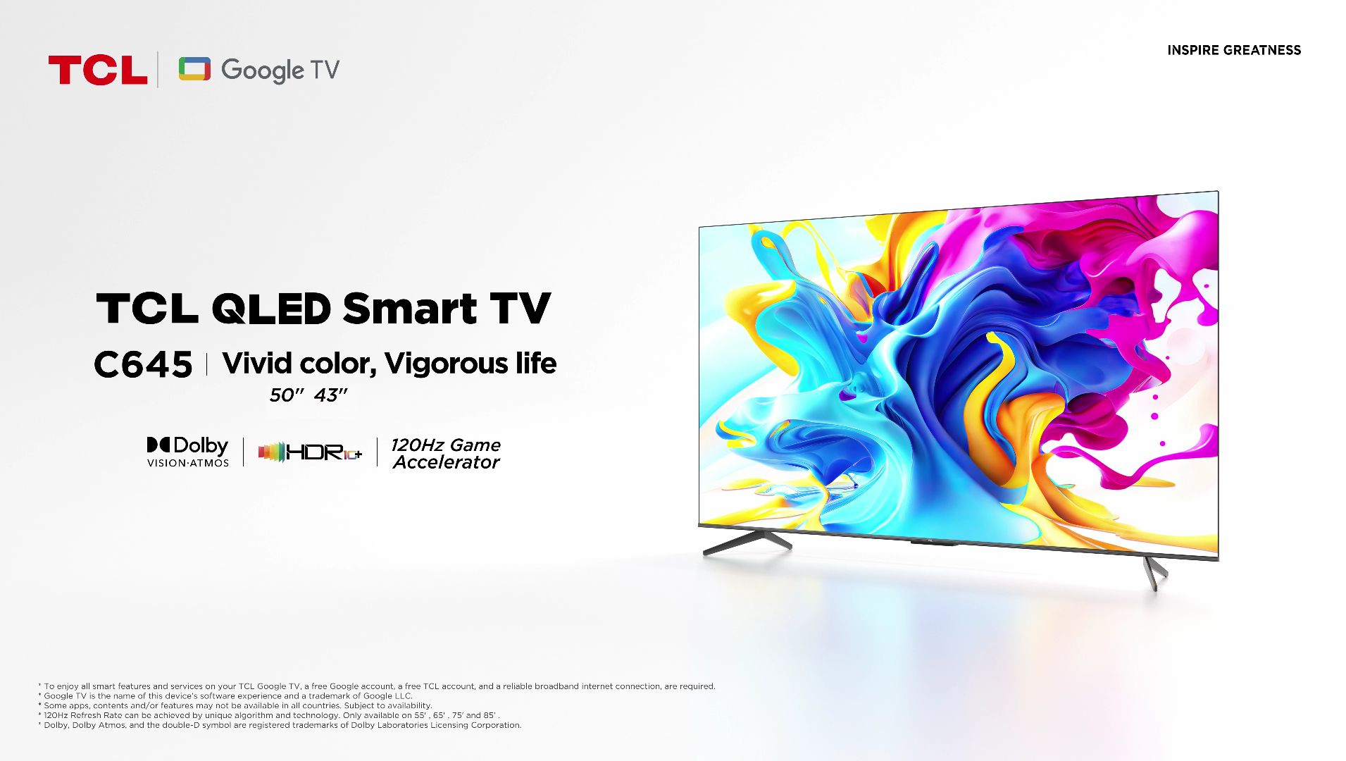 TCL 50 Inch TV QLED 4K UHD MEMC Processor 60HZ Google TV HDMI 2.1